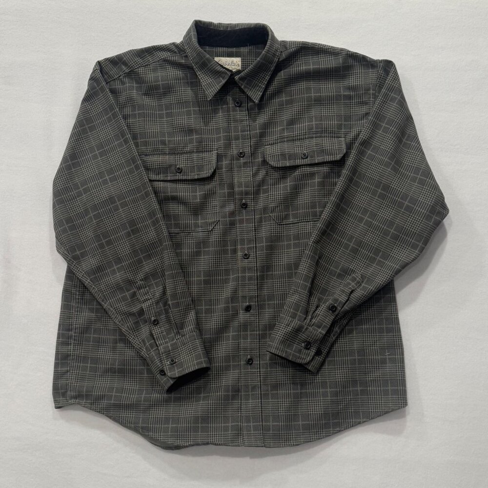 Men's Cabela's Long Sleeve XL Button Down Green and Black Polyester